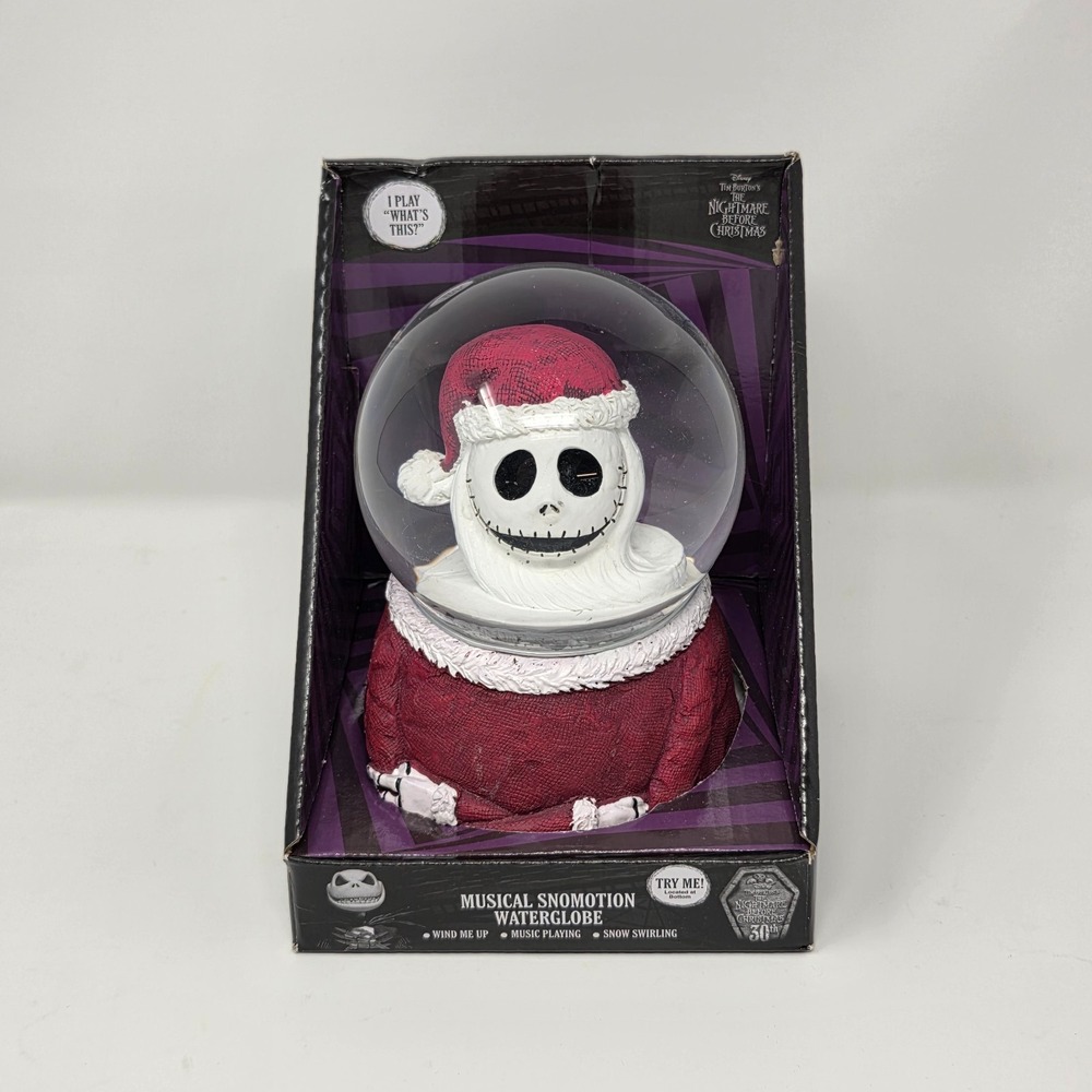 Nightmare Before Christmas Jack Skellington Santa‎ Musical Snow/Water Globe